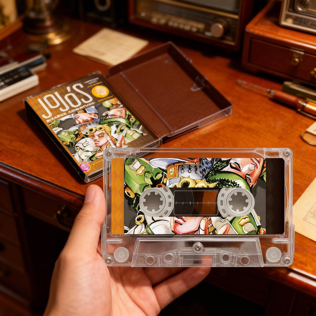 Casete de JoJo's Bizarre Adventure – Cinta de banda sonora de anime hecha a mano
