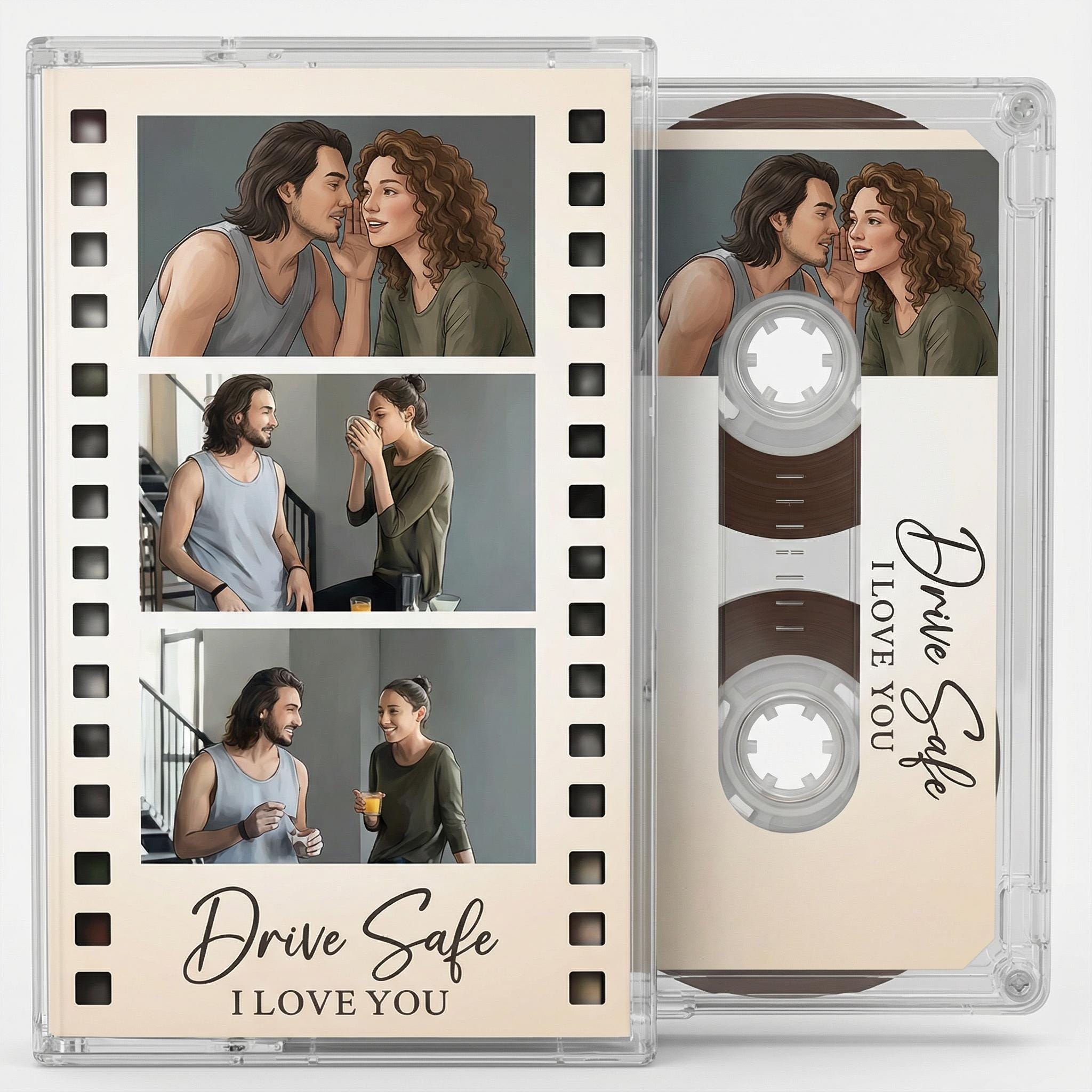 The image is a CD cover featuring a collage of three photos depicting a couple. The text on the cover reads "Drive Safe I Love You".