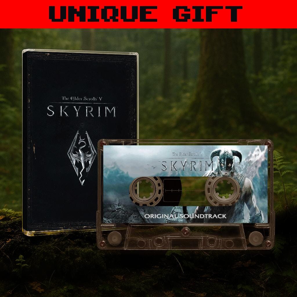 Skyrim Cassette Soundtrack: Epic Fantasy Game OST, Nordic Design
