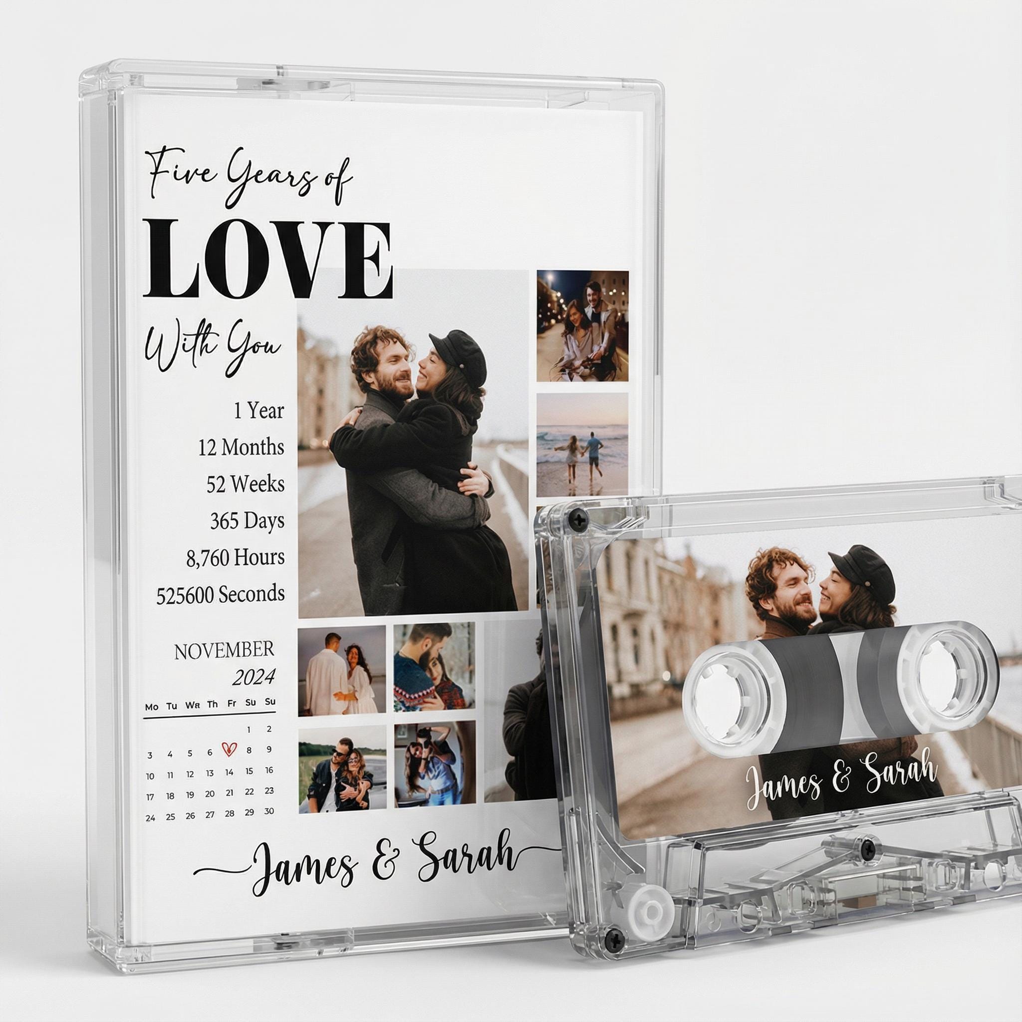 The image is a photo album or CD case titled "Five Years of Love With You" featuring a collage of photos and text.