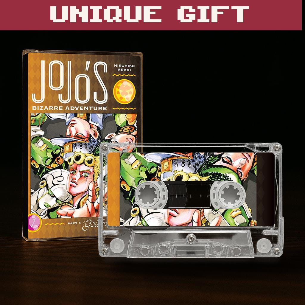 Casete de JoJo's Bizarre Adventure – Cinta de banda sonora de anime hecha a mano