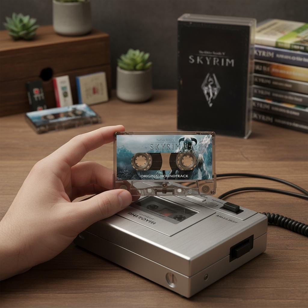 Skyrim Cassette Soundtrack: Epic Fantasy Game OST, Nordic Design